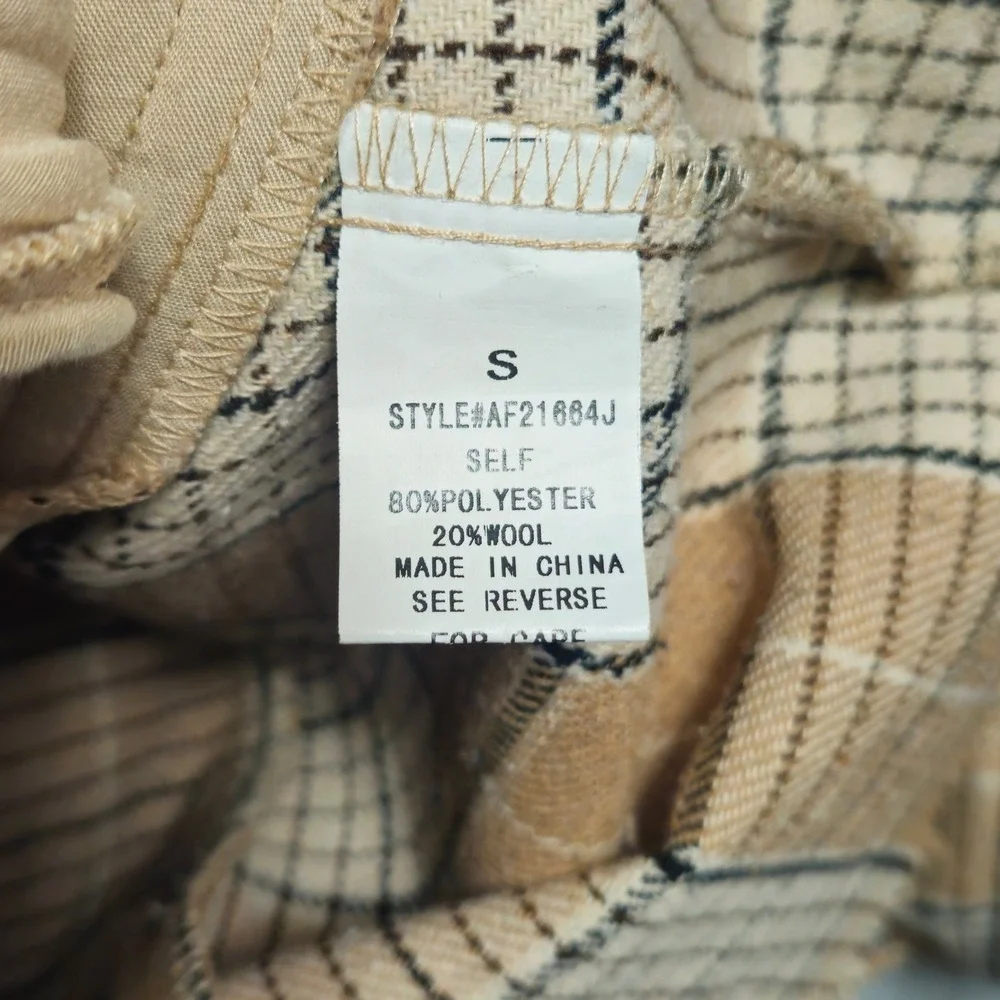 Akair Plaid Flannel‎ Shacket Womens Oversized Small Button Down Distressed Hem